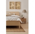 Omm Double Wooden Bed with Slanted Headboard - 140 x 200 cm
