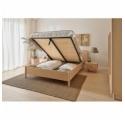 Omm Wooden Storage Bed with Slanted Headboard - 140 x 200 cm