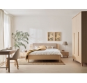 Omm Double Wooden Bed with Slanted Headboard - 140 x 200 cm