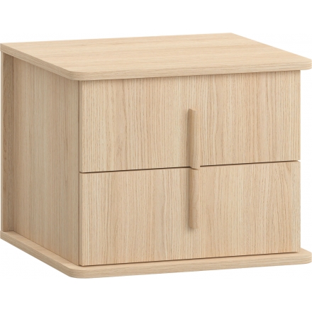 Table de chevet en bois avec 2 tiroirs Omm