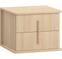 Table de chevet en bois avec 2 tiroirs Omm
