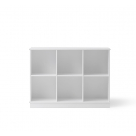 Wood 3 x 2 Horizontal Shelving Unit with Base - White