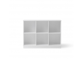Etagère Wood 3 x 2 horizontale avec socle - Blanc