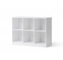 Etagère Wood 3 x 2 horizontale avec socle - Blanc