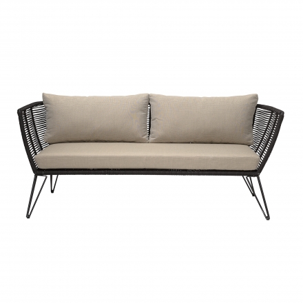 Mundo 3-Seater Garden Sofa in Black and Taupe - Bloomingville