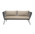 Mundo 3-Seater Garden Sofa in Black and Taupe - Bloomingville
