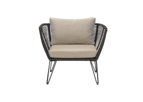 Set of 2 Mundo garden armchairs in black and taupe - Bloomingville