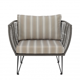 Set of 2 Mundo designer garden armchairs in green and beige by Bloomingville