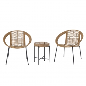 Dudine Outdoor Living Set: 2 Armchairs and Side Table - Bloomingville