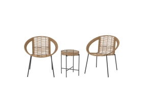 Ensemble de salon de jardin Dudine 2 fauteuils et table d'appoint - Bloomingville