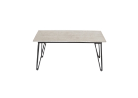 Mundo Garden Coffee Table, 90 x 60 cm, in gray fiber-reinforced concrete and black metal - Bloomingville