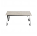 Table basse de jardin Mundo 90 x 60 cm en béton fibré gris et métal noir - Bloomingville