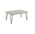 Table basse de jardin Mundo 90 x 60 cm en béton fibré gris et métal noir - Bloomingville