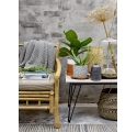 Table basse de jardin Mundo 90 x 60 cm en béton fibré gris et métal noir - Bloomingville
