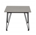 Mundo 55 x 55 cm Garden Coffee Table in Gray Fiber-Reinforced Concrete and Black Metal by Bloomingville