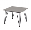 Table basse de jardin Mundo 55 x 55 cm en béton fibré gris et métal noir Bloomingville