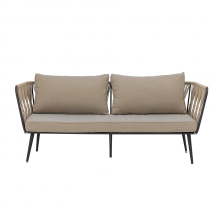 Canapé de jardin 2 places Pavone beige et noir Bloomingville - 174 cm