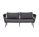 Canapé de jardin 2 places Pavone noir et gris, Bloomingville - L. 174 cm