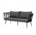 Canapé de jardin 2 places Pavone noir et gris, Bloomingville - L. 174 cm