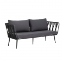 Canapé de jardin 2 places Pavone noir et gris, Bloomingville - L. 174 cm