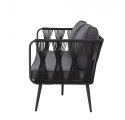 Canapé de jardin 2 places Pavone noir et gris, Bloomingville - L. 174 cm