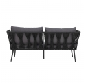 Canapé de jardin 2 places Pavone noir et gris, Bloomingville - L. 174 cm