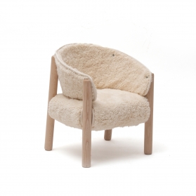 SABA Fur Milk Chair, Solid Wood