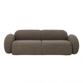 Magola 3-Seater Sofa in Brown Bouclé  - L. 228 cm
