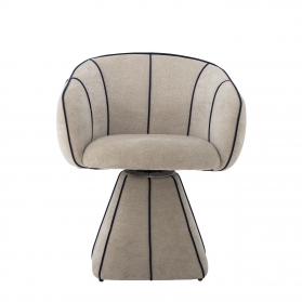 Fauteuil pivotant Semilie en velours beige