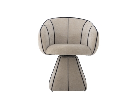 Fauteuil pivotant Semilie en velours beige