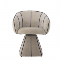 Fauteuil pivotant Semilie en velours beige