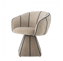 Fauteuil pivotant Semilie en velours beige