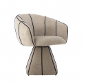Semilie swivel armchair in beige velvet