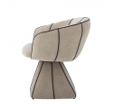 Semilie swivel armchair in beige velvet