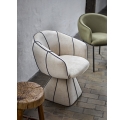 Semilie swivel armchair in beige velvet