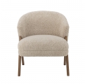 Camino armchair in beige bouclé and dark wood