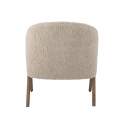 Camino armchair in beige bouclé and dark wood