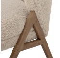 Camino armchair in beige bouclé and dark wood
