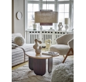 Camino armchair in beige bouclé and dark wood