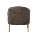 Fauteuil Camino en fausse fourrure marron et bois clair