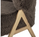 Camino armchair in brown faux fur and light wood
