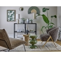 Camino armchair in brown faux fur and light wood