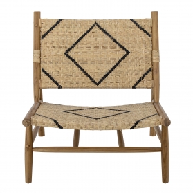 Lennox armchair in teak and woven rattan