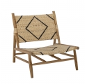 Lennox armchair in teak and woven rattan