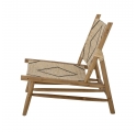 Lennox armchair in teak and woven rattan