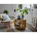 Lennox armchair in teak and woven rattan