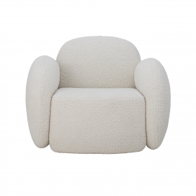 Zanno armchair in white bouclé