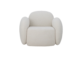 Fauteuil Zanno en bouclette blanche