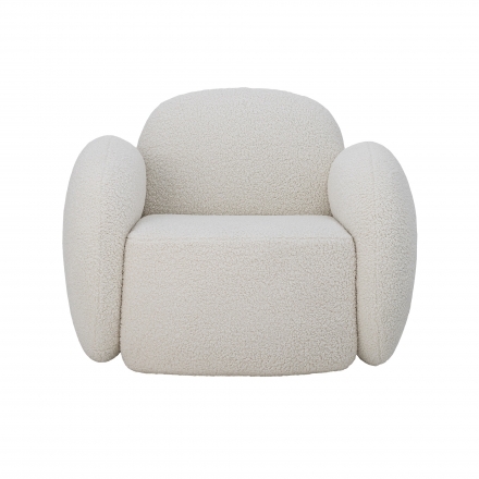 Fauteuil Zanno en bouclette blanche