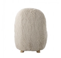 Fauteuil Yvona en tissu beige clair et bois d'hévéa